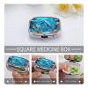 Coral Fish Dolphins Pill Box 2 Compartments Portable Travel Pill Case Mini Medicine Organizer for Pocket Purse Metal Waterproof Medicine Container Holder Vitamin Fish Oil view 3