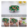 Moss Insect Wing Pill Box 2 Compartments Portable Travel Pill Case Mini Medicine Organizer for Pocket Purse Metal Waterproof Medicine Container Holder Vitamin Fish Oil view 3