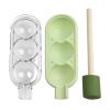 Explore Flavor Combinations Using the Handy Triple Balls Ice Cream For Mold Equipped with a Convenient Straw (green) view 3