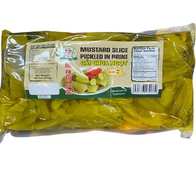 Bamboo Lady Mustard Slice Pickled in Brine (Cai Chua Ngot), 28.5 oz (810g) - Pack of 1