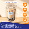 Etersky 100 Pack 16 oz Clear Disposable Plastic Cups with Sticker Designs view 3