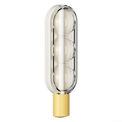 Explore Flavor Combinations Using the Handy Triple Balls Ice Cream For Mold Equipped with a Convenient Straw (Yellow)
