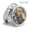 Tiger Head with Raised Paws Pill Box Case with 3 Individual Compartments Compact Portable Medication Management Mini Small Pill Organizer for Vitamins Medication Fish Oil Supplements view 2