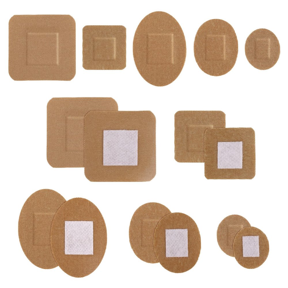 150pcs Face Bandages, Square & Oval Flexible Adhesive Spot Strips for Nose Hands & Delicate Wounds Patches, Skin Friendly Fabric Small Dot Bandages (5 Sizes)