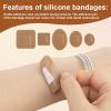 150pcs Face Bandages, Square & Oval Flexible Adhesive Spot Strips for Nose Hands & Delicate Wounds Patches, Skin Friendly Fabric Small Dot Bandages (5 Sizes) view 4
