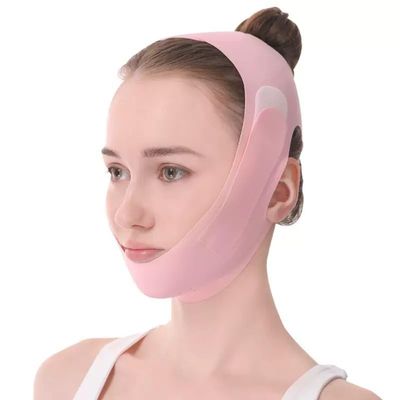 2-in-1 Sleep Tool: Collagen Face Sculpt Wrap & Anti Snoring Chin Strap, Breathable Jawline Firming & Snore Stopper for Night Use, Washable Skin-Friendly Dual-Function Device (Pink)