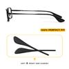 2 Pairs Ear Socks Replacement Temple Sleeves for Ray-Ban RB6336 RB6337 Sunglasses Frame, Silicone Soft Black Ear Tips view 2