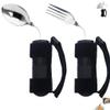 2 Pcs Adaptive Utensils Set with Spoon and Fork, 3.7 oz Weighted Adaptive Utensils for Hand Tremors & Parkinson's & Weak Hand Grip with Non-Slip Grip,90 Angled Weighted Silverware for Arthritis view 1