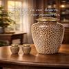Leopard Print Cremation Urn for Human Ashes 200lbs Adult Funeral Urn with 2 Keepsake Urns - Secure Lid, Decorative Large Memorial Urn Set for Home Display Included Valvet Bag view 2