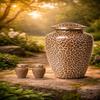 Leopard Print Cremation Urn for Human Ashes 200lbs Adult Funeral Urn with 2 Keepsake Urns - Secure Lid, Decorative Large Memorial Urn Set for Home Display Included Valvet Bag view 4