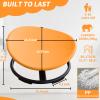 25" W Sensory Spinning Chair for Autistic Kids with Non-slip Feet, Kids Sensory Swivel Chair with Ball Bearings for Vestibular Training, ADHD Sensory Toy with Thickened Edges for Playroom Home,Orange view 3