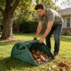 100L Leaf Bags Foldable Garden Waste Collection Bag, Thickened Plastic Leaf Bag with Reinforced Double Handles, Lawn & Leaf Bags for Leaves, Grass Clippings, Weeds & Outdoor Storage view 2