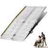 6FT Folding Wheelchair Ramp, Heavy Duty 600 lbs Capacity Aluminum Handicap Ramp for Cars, Stairs, Entry, Doorways & Home Steps with Non-Slip Surface Threshold Ramps, Silvery view 1