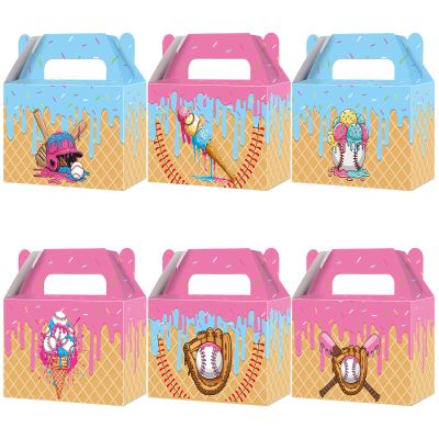 12 Pcs Ice Cream Drip Baseball Birthday Party Supplies Baseball Ice Cream Drip Party Treat Boxes Sport Theme Gift Box Summer Decorations for Team Gift Sport Birthday Baby Shower Parties Favors