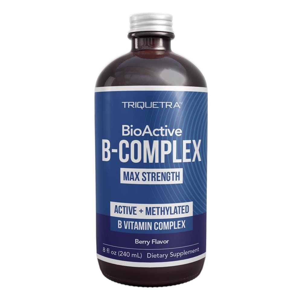BioActive Vitamin B Complex - Blood Stream Ready, Methylated B Complex - Featuring Methylfolate, 3 BioActive Forms of B12, BenfoPure B1 & Pantesin B5 - 12 B Vitamins in Clinical Doses - Liquid 8 oz
