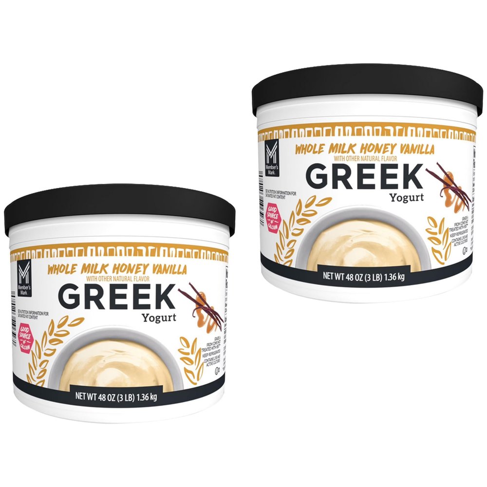 Honey Vanilla Whole Milk Greek Yogurt, 48 oz, 2PK