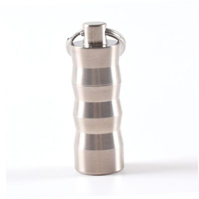 DECORNIJIA Titanium Mini Pill Organizer Portable Emergency Storage Container Outdoor Holder Small Lightweight Case for Travel and Daily Medication