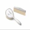 Custom Birth Flower Silver Baby Brush Set Newborn Keepsake Gift view 1