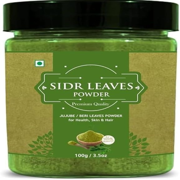 100% Natural & Pure Sidr Leaves Powd.er - 100 g (3.52 Ounce) - Beri Leaves Powde.r, 1Pack