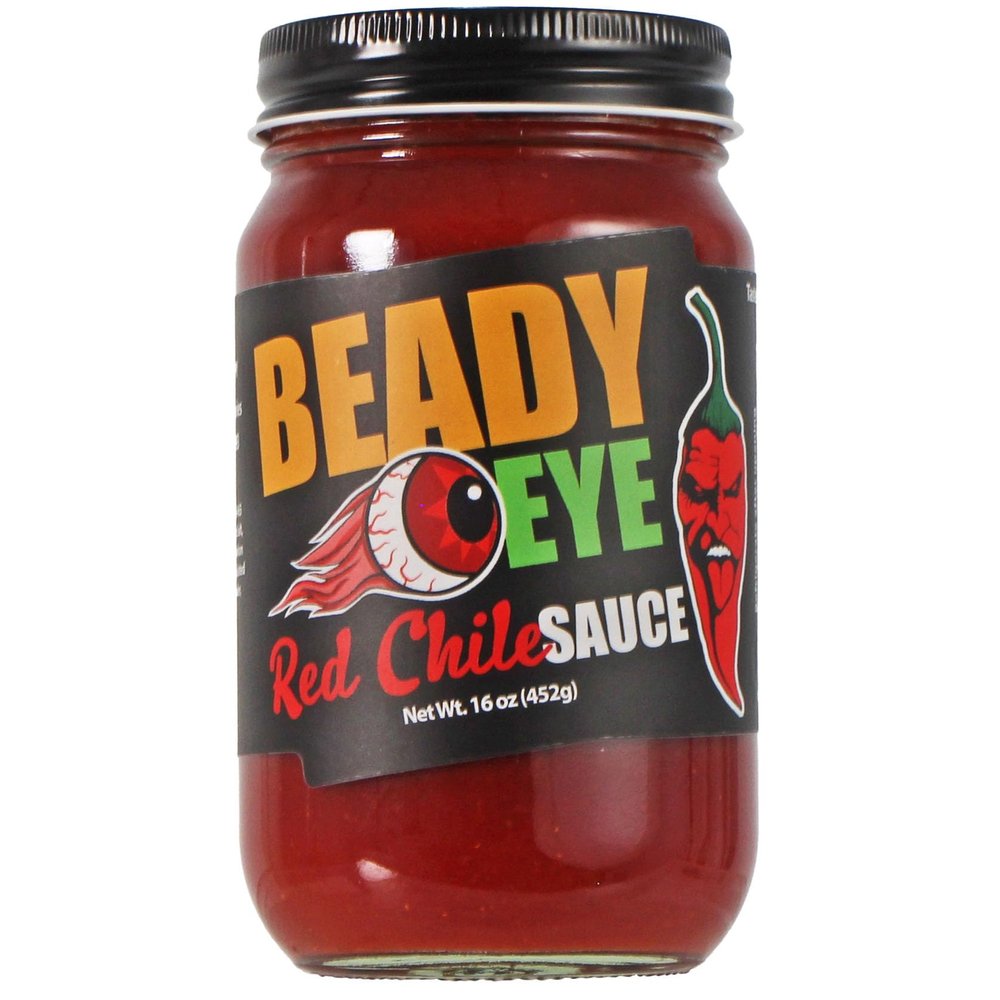 Beady Eye Red Chile Sauce 16oz | New Mexico Classic Medium Heat, Spicy Red Chiles, Zesty Onions & Garlic for Enchiladas, Frito Pies, and Recipes