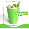 Party Solids 18 Oz Lime Green Plastic Cups For Party Supplies 600 Pack | Lime Green Large Plastic Cups Bulk | Disposable Drinkware For Parties, Events & Everyday view 3