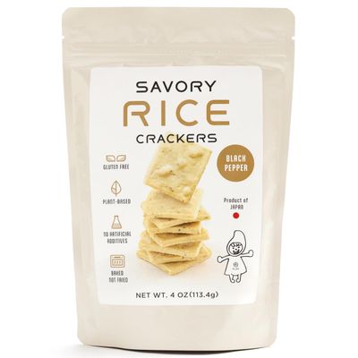 Nogi Savory Rice Crackers Gluten-Free Rice Bran Crackers | Plant-Based, Dairy-Free & Egg-Free Snack