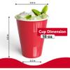 Party Solids 18 Oz Red Plastic Cups For Party Supplies 600 Pack | Red Large Plastic Cups Bulk | Disposable Drinkware For Parties, Events & Everyday view 3