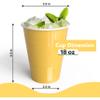 Party Solids 18 Oz Yellow Plastic Cups For Party Supplies 600 Pack | Yellow Large Plastic Cups Bulk | Disposable Drinkware For Parties, Events & Everyday view 3