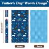 WERNNSAI Fathers Day Wrapping Paper - 1 Roll 17 x 33 ft Happy Fathers Day Wrapping Paper Roll for Men Dad Father Grandpa Blue Gift Wrap Paper for Birthday Father's Day Party view 2