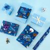 WERNNSAI Fathers Day Wrapping Paper - 1 Roll 17 x 33 ft Happy Fathers Day Wrapping Paper Roll for Men Dad Father Grandpa Blue Gift Wrap Paper for Birthday Father's Day Party view 3