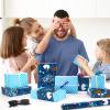 WERNNSAI Fathers Day Wrapping Paper - 1 Roll 17 x 33 ft Happy Fathers Day Wrapping Paper Roll for Men Dad Father Grandpa Blue Gift Wrap Paper for Birthday Father's Day Party view 4