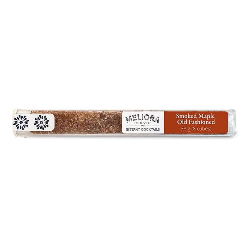 Meliora Forever Smoked Maple & Fig Old Fashioned Instant Cocktail Cubes, 8-Pack, Demerara Sugar with 18.21 Havana & Hide Bitters, Just Add Whiskey/Bourbon/Rye/Brandy