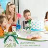 TEHAUX 20pcs Teal Leaf Paper Candy Packing Boxes Wedding Favor Bags Portable Sweets Holders Handmade Baking Treat Bags for Wedding Party Packaging view 4