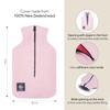2.0L Fashy Hot Water Bottle with Barker Textiles 100% Wool Cover (Pink) Hot Water Bag with Zipper Cover view 2