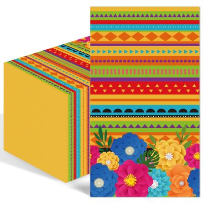 100 Pcs Mexican Fiesta Napkins Mexican Themed Colorful Disposable Dinner Napkins for Cinco De Mayo Fiesta Taco Baby Shower Birthday Party Supplies