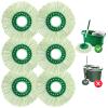 6 Pack Mop Head Replacement for Libman Tornado Spin Mops, Spin Mop Head Refill ONLY Compatible with Libman, Easy to Replace, Machine Washable, Green and White (NOT for Old Version) view 1