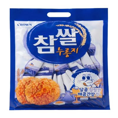 Chamssal Korean Sweet and Savory Rice Crackers 216G / 7.6 oz - Individually Wrapped Baked Rice Snacks - Authentic Korean K-Snack