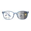 1Pair VisionGlobal Portable Progressive Multifocal Glasses, Photochromic Gray Sunglasses for Unisex Clear Blue,+0.00/+3.00Magnification view 1