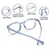 1Pair VisionGlobal Portable Progressive Multifocal Glasses, Photochromic Gray Sunglasses for Unisex Clear Blue,+0.00/+3.00Magnification view 2