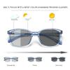 1Pair VisionGlobal Portable Progressive Multifocal Glasses, Photochromic Gray Sunglasses for Unisex Clear Blue,+0.00/+3.00Magnification view 4