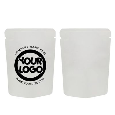 200PCS Custom Logo Kraft Sample Mylar Pouch,Heat Sealed Packaging Bag,Smell-proof Storage Bag for Food (White, 8 * 12CM/3.2"*4.7"-200PCS-One Color One Side Print)