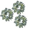 Artificial Eucalyptus Candle Rings Wreaths 3 Inch Center Mini Wreath for Pillars, Spring Small Wreath for Farmhouse Boho Easter Summer Wedding Tabletop Decor (2) view 1