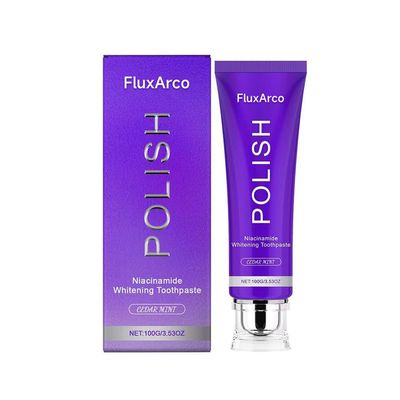 FluxArco Purple Whitening Toothpaste with Niacinamide | Whitening & Stain Removal | Brightens Teeth & Freshens Breath | 3.53 oz