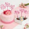 12 PCS Happy Mother's Day Cake Toppers, Mirror Acrylic Design Cupcake Picks With Butterfly Rose Lily for Birthday Party Supplies Cupcake Bouquet & Cake Decorations (Rose Gold) view 2