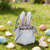 RSGMU 6 Pcs Small Easter Baskets Bulk Buckets Treat Bags Rabbit Drawstring Treat Bag Easter Egg Party Cheap Goodie Baskets (1 Pcs Random colors) view 4