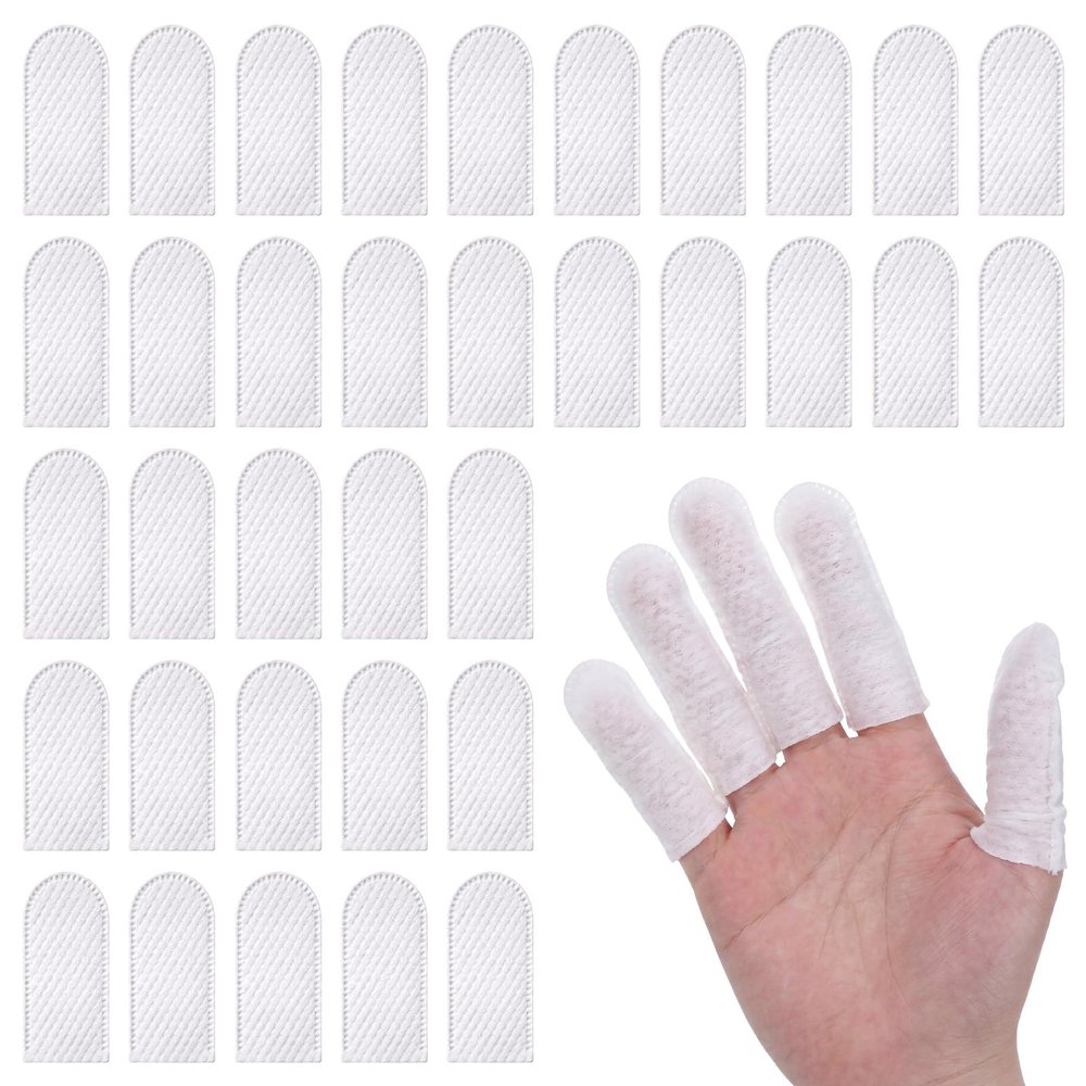 100 PCS Cotton Finger Cots, Cloth Finger Sleeves Breathable Fingers Covers Fingertips Protective Cover Thumb Protector for Fingers Tips