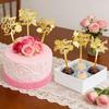 12 PCS Happy Mother's Day Cake Toppers, Mirror Acrylic Design Cupcake Picks With Butterfly Rose Lily for Birthday Party Supplies Cupcake Bouquet & Cake Decorations (Gold) view 2