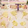 12 PCS Happy Mother's Day Cake Toppers, Mirror Acrylic Design Cupcake Picks With Butterfly Rose Lily for Birthday Party Supplies Cupcake Bouquet & Cake Decorations (Gold) view 3