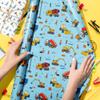 SunPhoenix Construction Wrapping Papers - 6 Sheets 27 x 20 Yellow Digger Tractor Truck Gift Wrap Paper for Kids Boys Construction Birthday Baby Shower Party Favors view 4