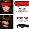 12pcs Nylon Set, Bedroom Training Set with Sleep Eye Mask and Feather Stick - D5 Red view 3